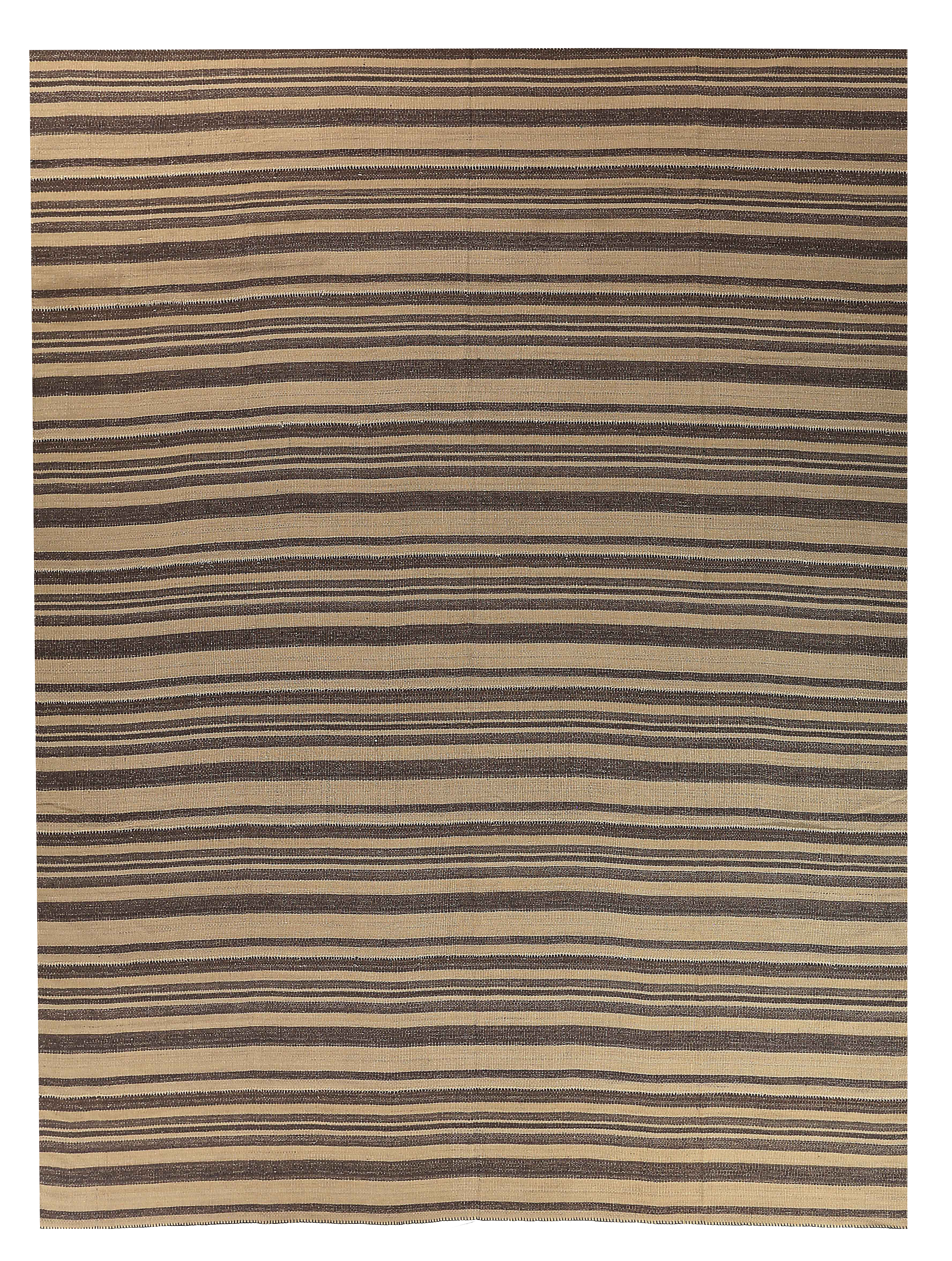 Persian beige and brown tribal oversize antique area rug with horizontal striped bands SKU 88199