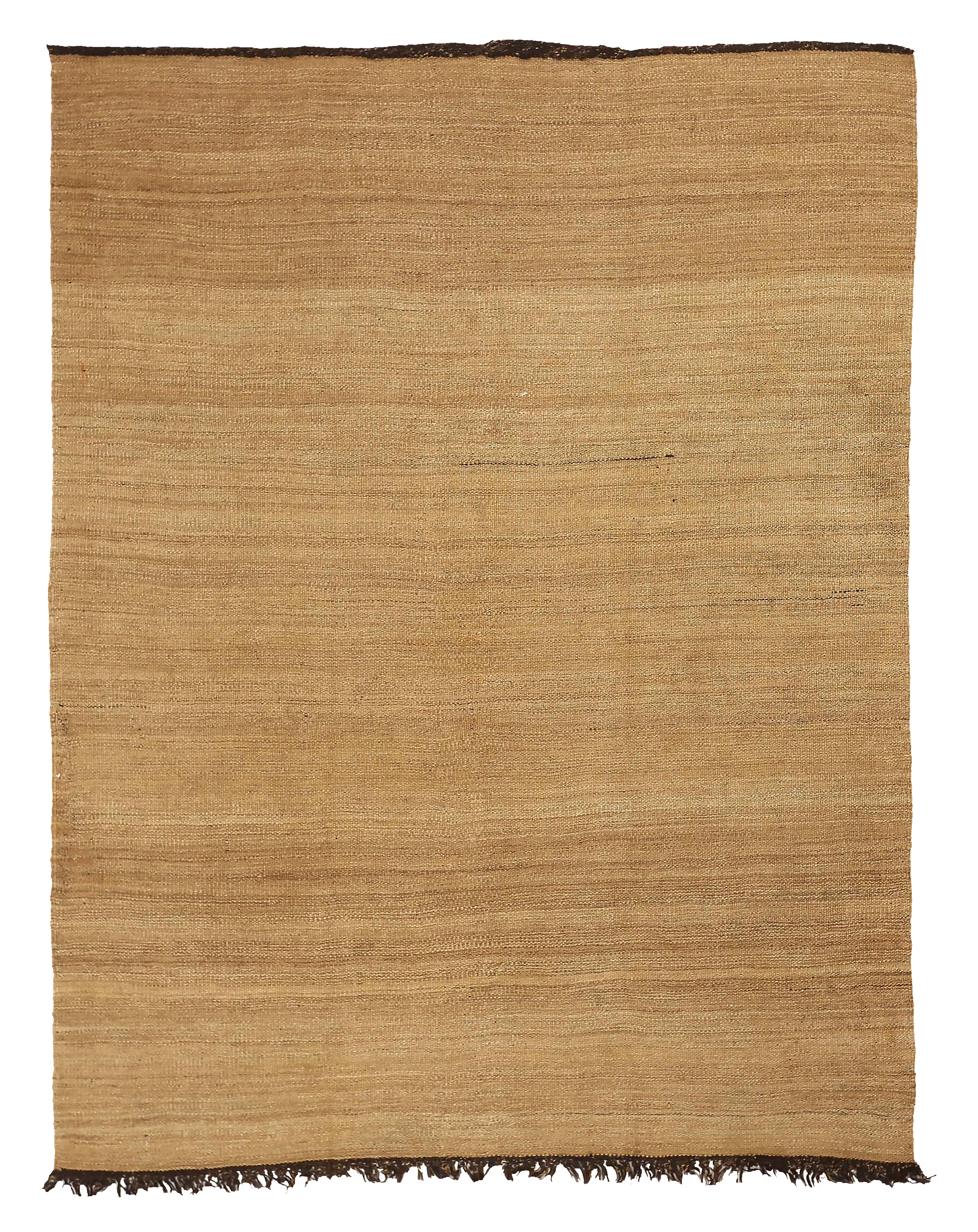 Persian tan with brown accents tribal small area antique rug with subtle striated field SKU 88784