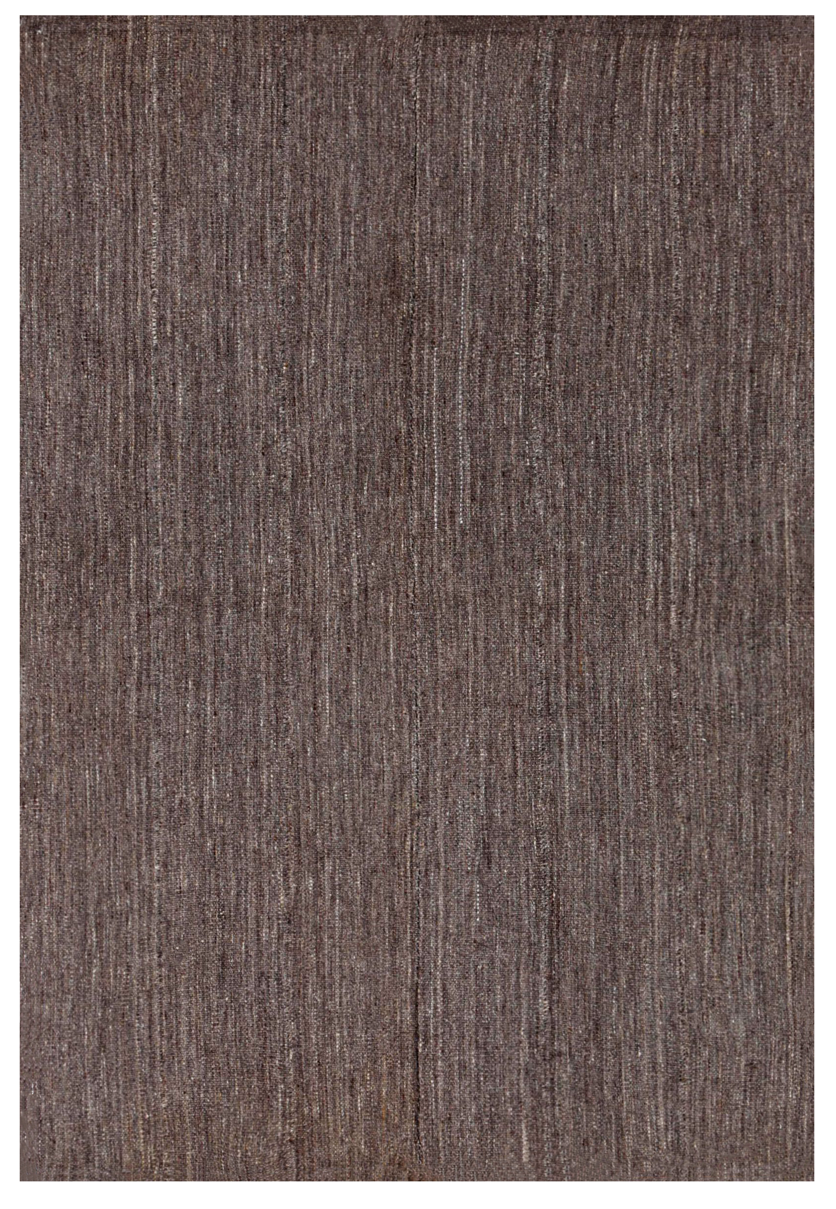 Persian brown with subtle gray accent modern area antique rug with striated solid field design SKU 91331