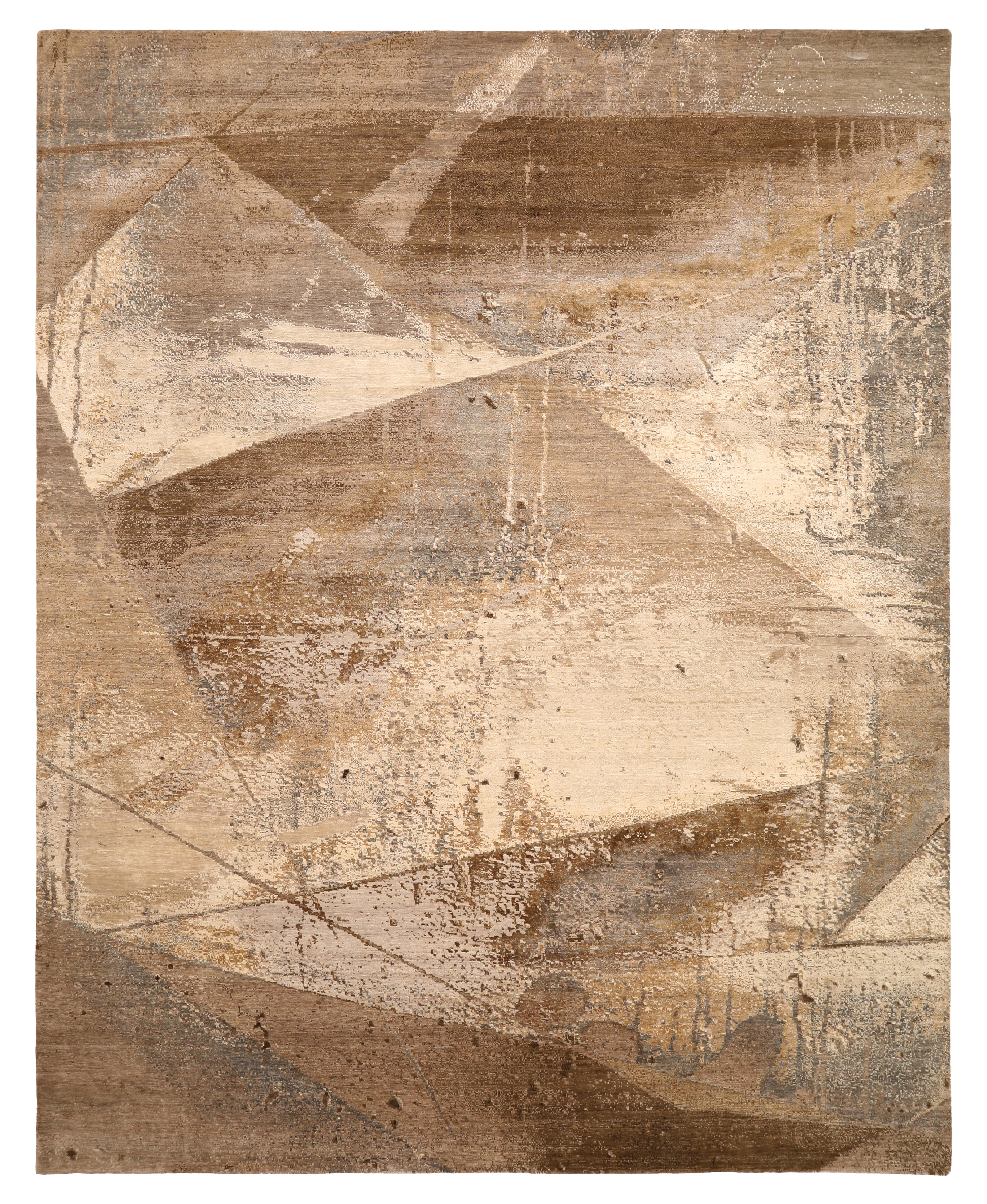 India beige and brown with gray modern oversize contemporary abstract geometric fragmented field SKU 93875