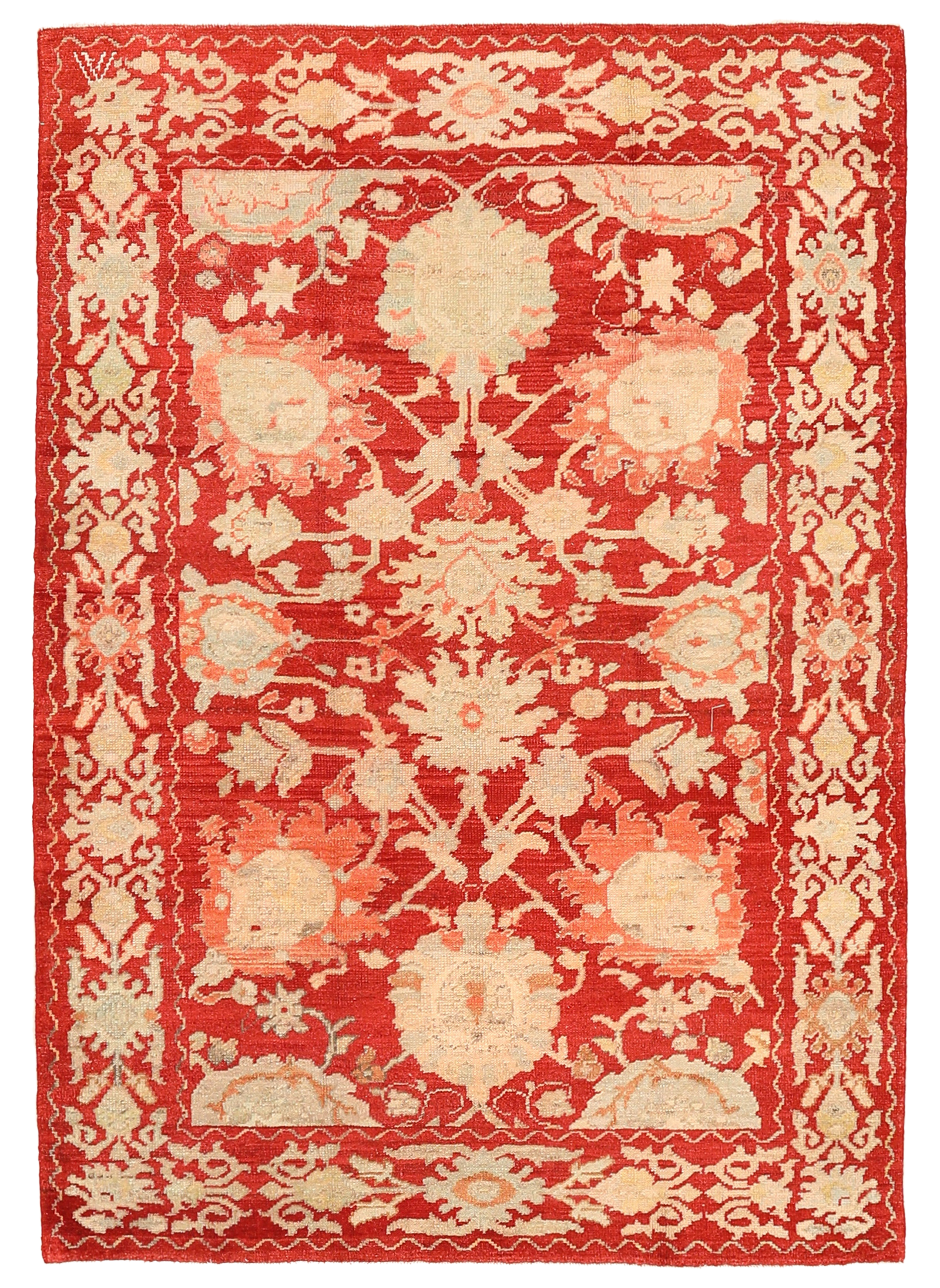 Turkey Oushak Flame Scarlet Small Rug - SKU 94313